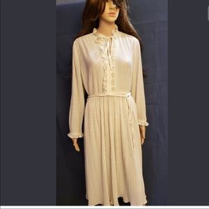Vtg 70’ Hal ferman ivory dress size 6